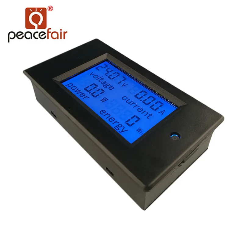 PEACEFAIR DC Цифровой панель Вольтметр метр 6 5 100 в 4 1 LCD Stroom ватт Stroomverbruik bulit in