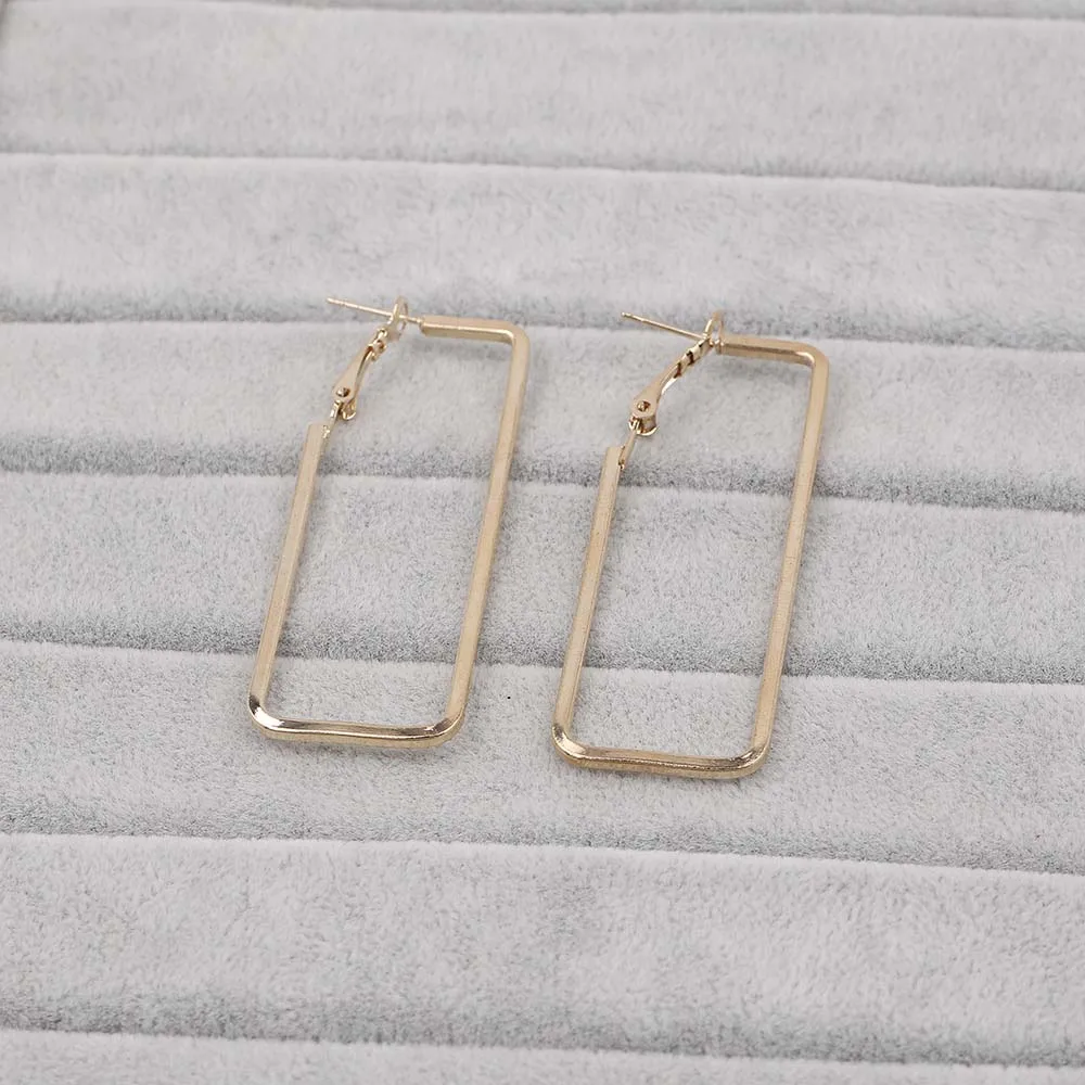 Gold Rectangle BLIJERY/модные серьги-кольца в геометрическом стиле для женщин и девочек, ювелирные изделия в стиле панк, золотые, серебряные цвета, сережки-гвоздики, Femme - Окраска металла: Gold Rectangle