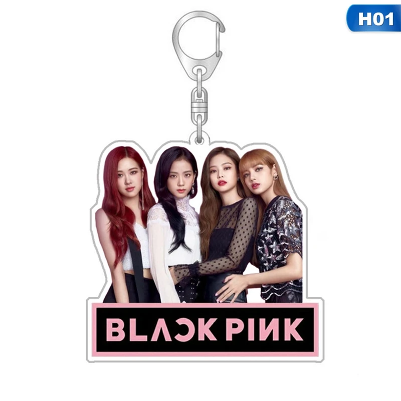 Модные Kpop черные Розовые Акриловые Брелоки для ключей держатель Lisa Rose Jennie Jisoo сумка Подвеска альбом Мода Шарм ювелирные изделия