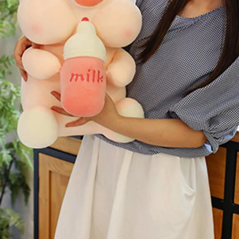 

Simulated PP Cotton Squinted Pig Stuffed Toy with Nursing Bottle for Children