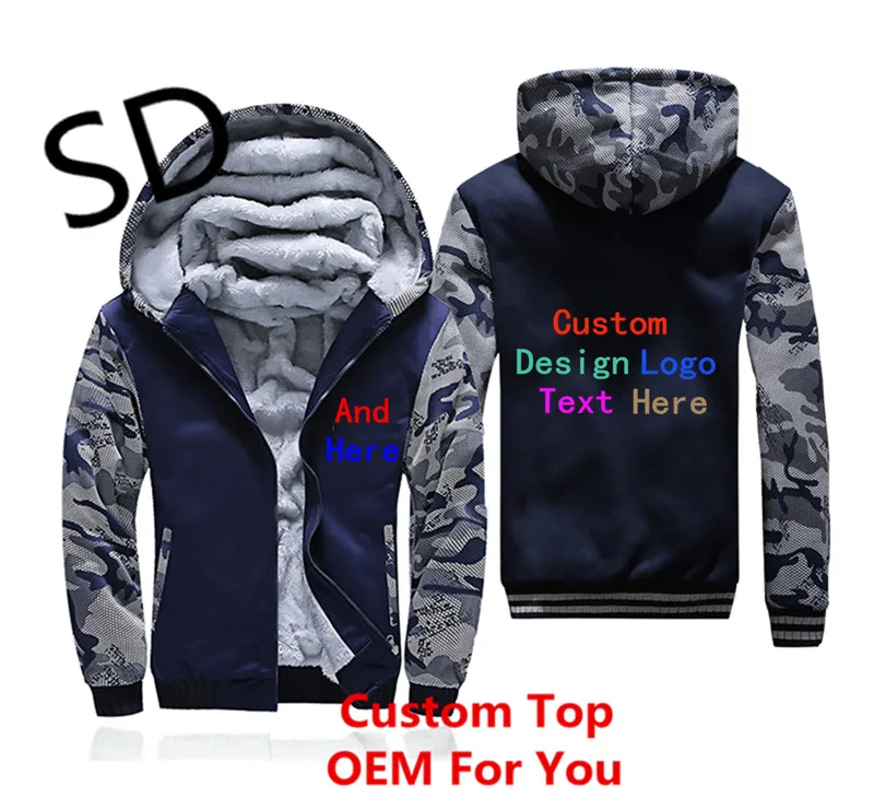 OEM логотип на заказ мужские толстовки с принтом Толстовка DIY утепленные пальто