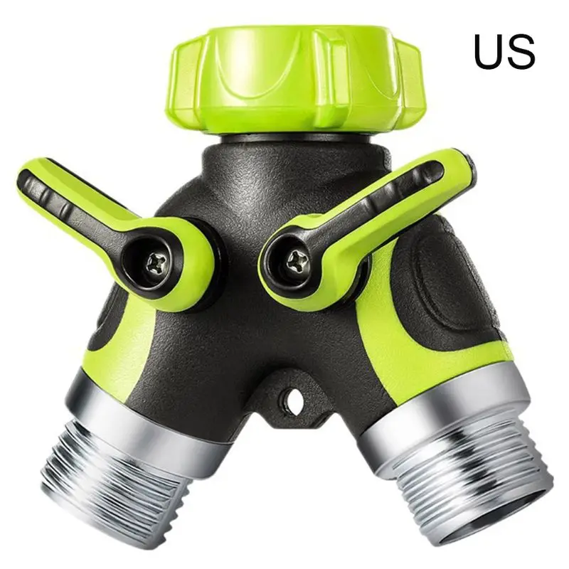 

2 Way Heavy Duty Garden Tap Hose Splitter Y Connector Distributor Adapter Shut Off Water Valves A0KE