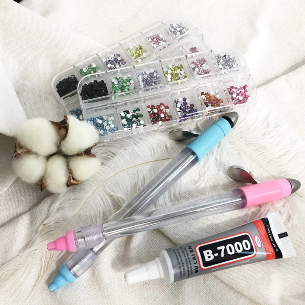 

Diamond Painting Tools Set With Pen Diamonds And Glue Decorative Rhinestone Tool Set For Clothing Kits Embroidery Accessories