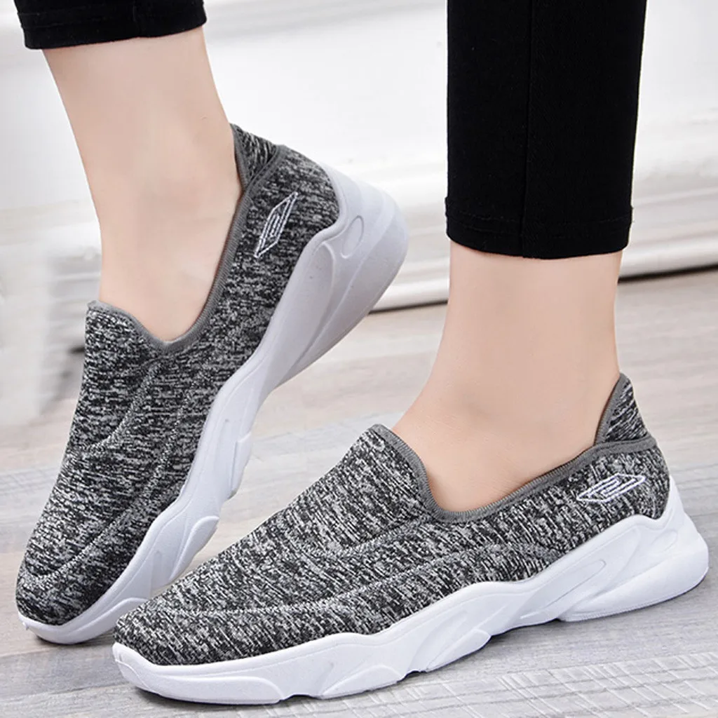 Кроссовки женские сетчатые дышащие без шнуровки спортивная обувь для фитнеса и