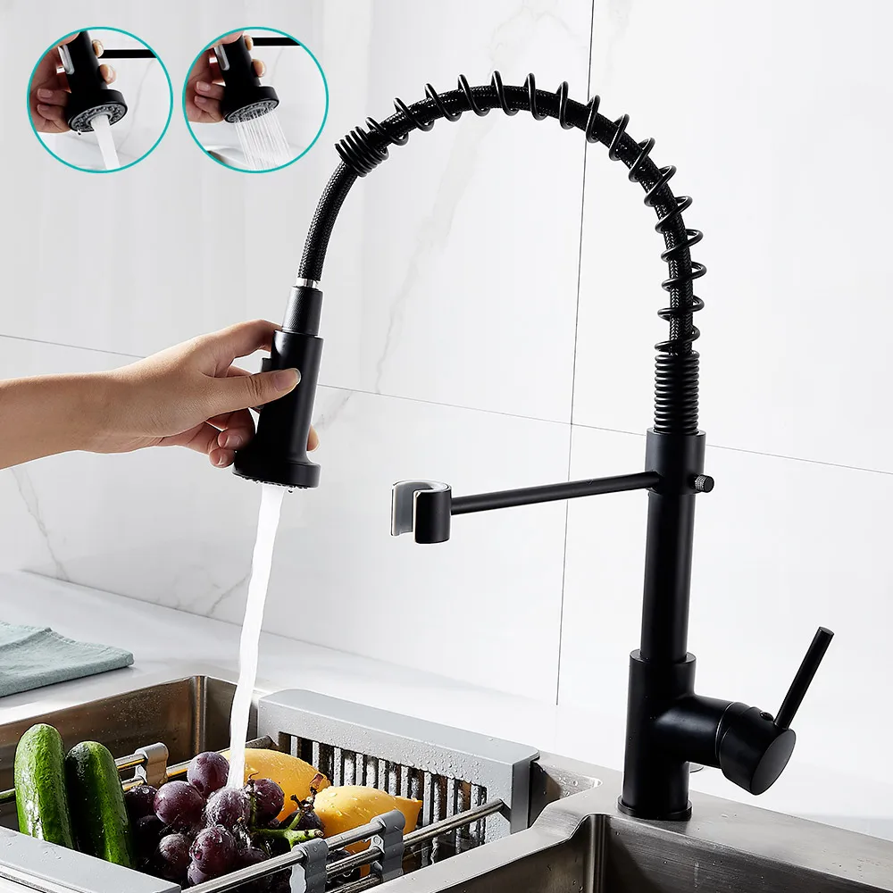 

Kitchen Faucets Deck Mounted Mixer Sink Tap 360 Degree Rotation Stream Sprayer Nozzle Kitchen Brass Faucet Hot and Cold Sink Tap