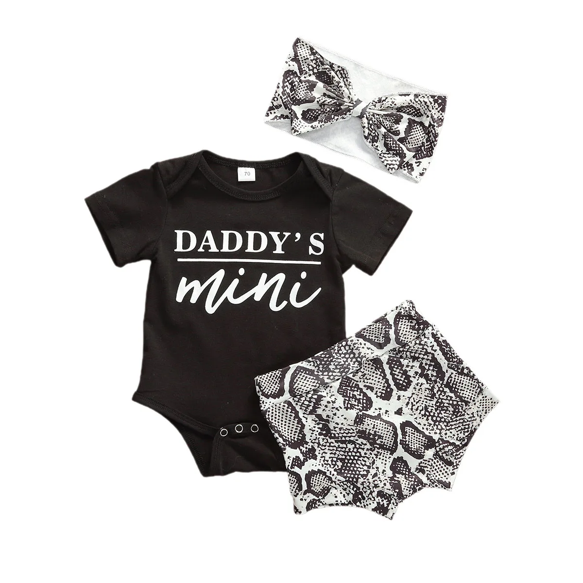 

Pudcoco US Stock 0-18M Newborn Infant Baby Girls Clothes Sets Print Letter Shorts Sleeve Romper Tops+Short+Headband 3Pcs Clothes