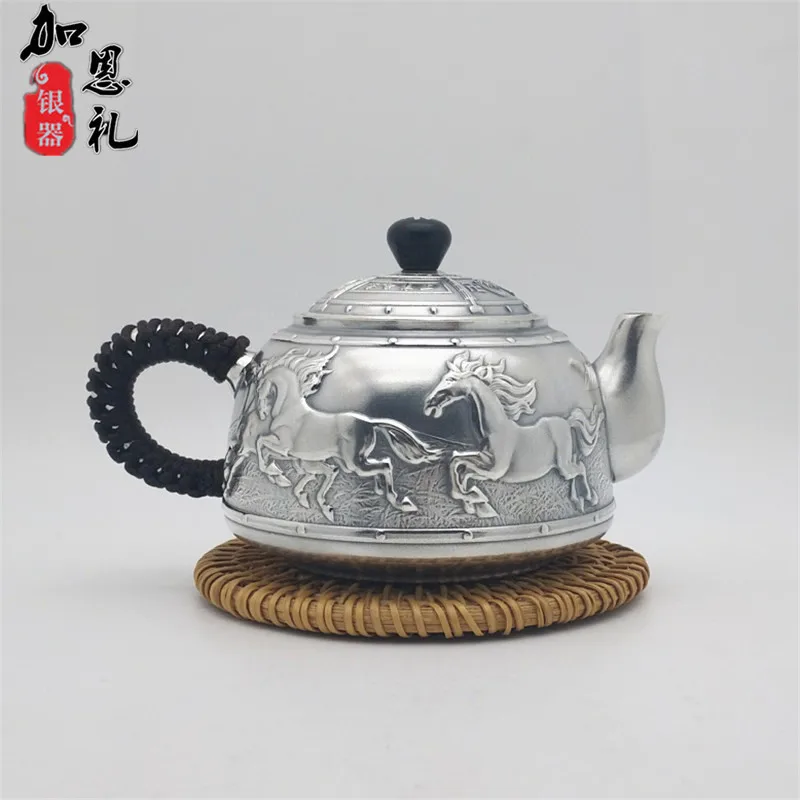 Чайник, ручка чайник, серебряный чайник, горячая вода чайник, 255 мл воды, чайный набор кунг-фу