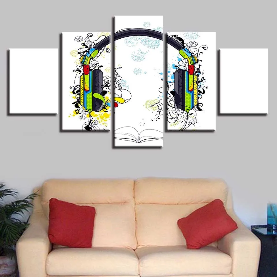 Музыкальный постер гитара пианино скрипка барабан фонограф DJ 5 шт. настенные