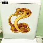 YOJA 21,9  24 см золотистого цвета с забавными змеиными забавный стикер для туалета, ванной комнаты Декор для дома комнаты наклейки на стены T1-2841