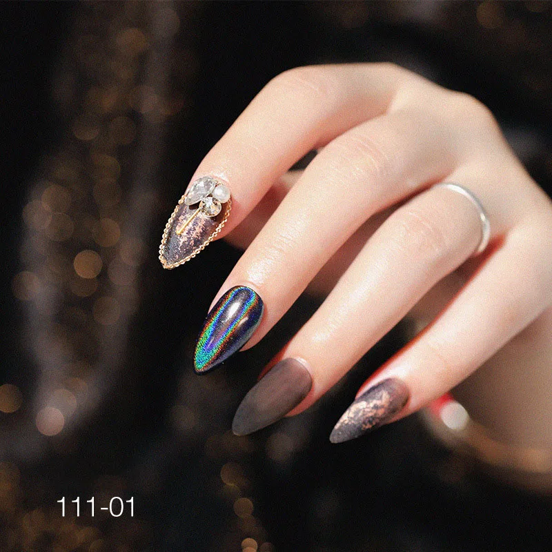 1 коробка голографический блестящий для ногтей зеркальная Хромовая Лазерная