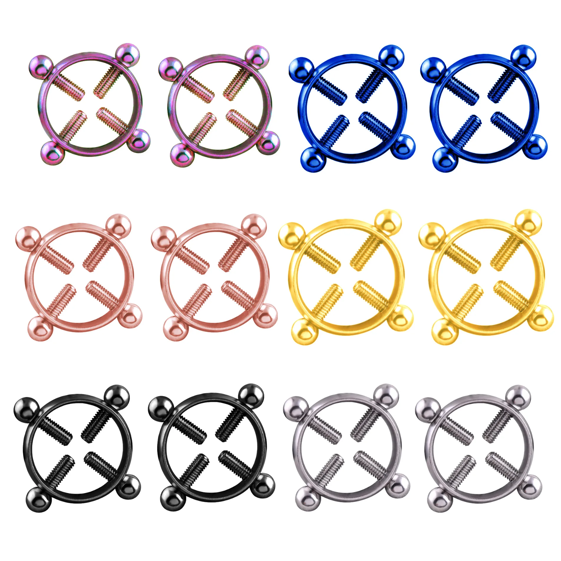 Модный Круглый 316L стальной не пирсинг для соска кольцо-щит поддельные ювелирные