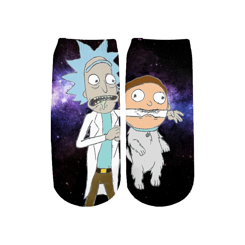 Новейшие Rick and Morty 3D печатных мультфильм милые короткие носки для мужчин женщин harajuku корейские носки RS-011 - Цвет: 13