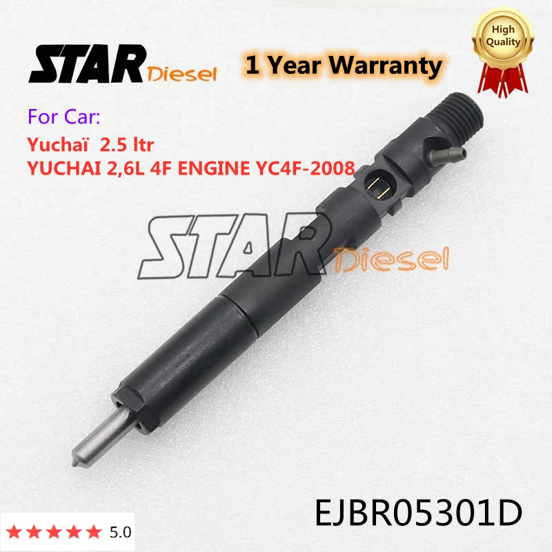 

STAR Diesel EJBR05301D Diesel Fuel Injector EJB R05301D Common Rail Sprayer EJBR0 5301D For YUCHAI 2,6L 4F ENGINE YC4F-2008
