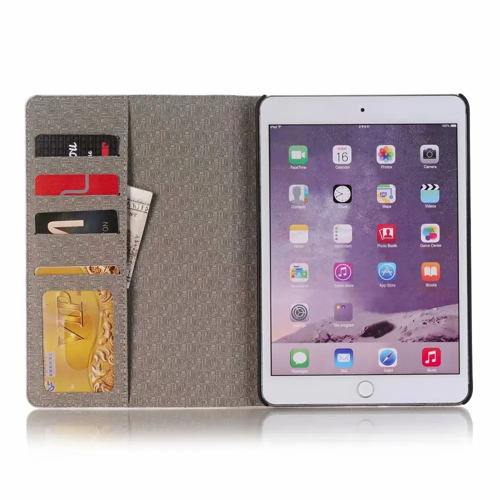 Чехол с мультяшным котом для iPad mini 2 3 чехол из искусственной кожи отделением карт