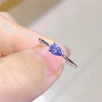 the new 925 silver inlaid natural tanzanite ring womens ring simple and generous fresh and lovely