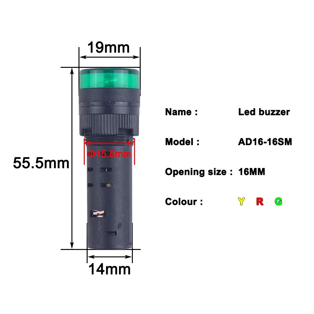 3x Панель крепление AD16-16SM 22SM 12V 24V 220V 22 мм флэш-сигнал светильник светодиодный