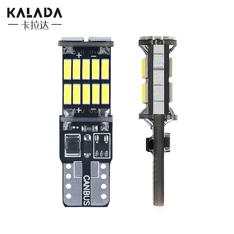 2X алюминиевые Автомобильные светодиодные лампы T10 26 4014SMD W5W 194 6000K чистый белый
