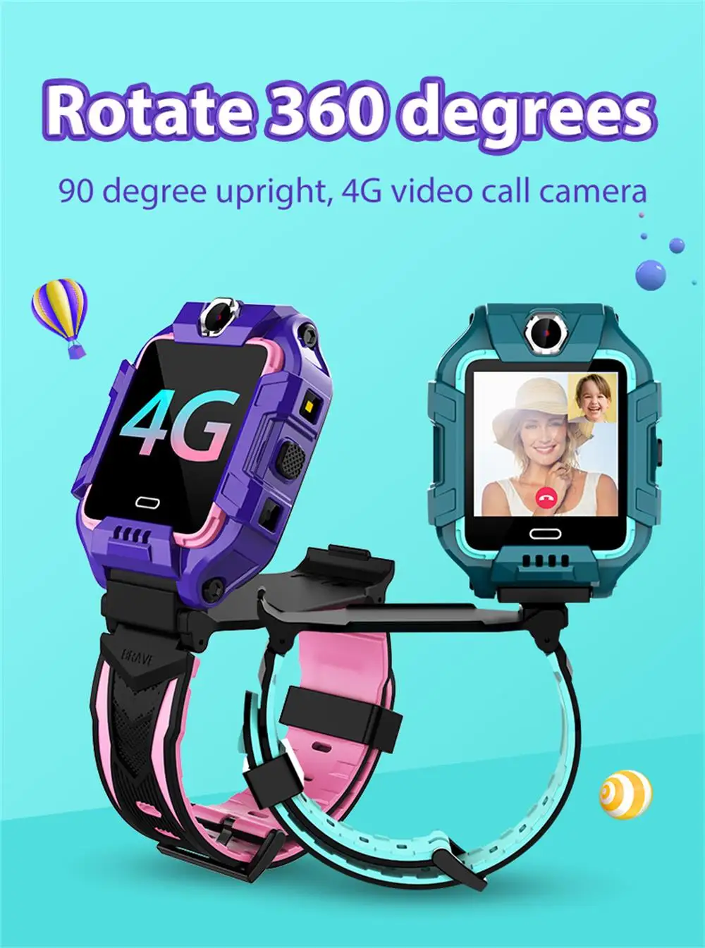 Детские Смарт часы Y99A 2020 года 4G GPS WiFi LBS SIM карта двойная камера вращение на 360