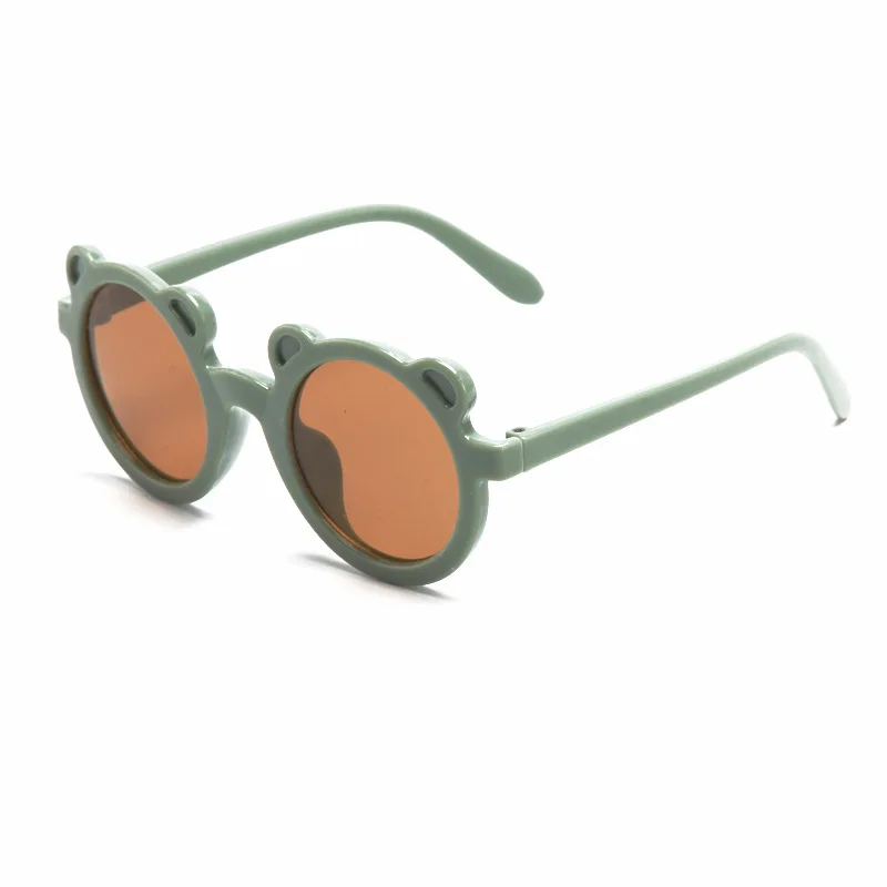 Детские круглые солнцезащитные очки LongKeeper в форме мультяшного медведя для