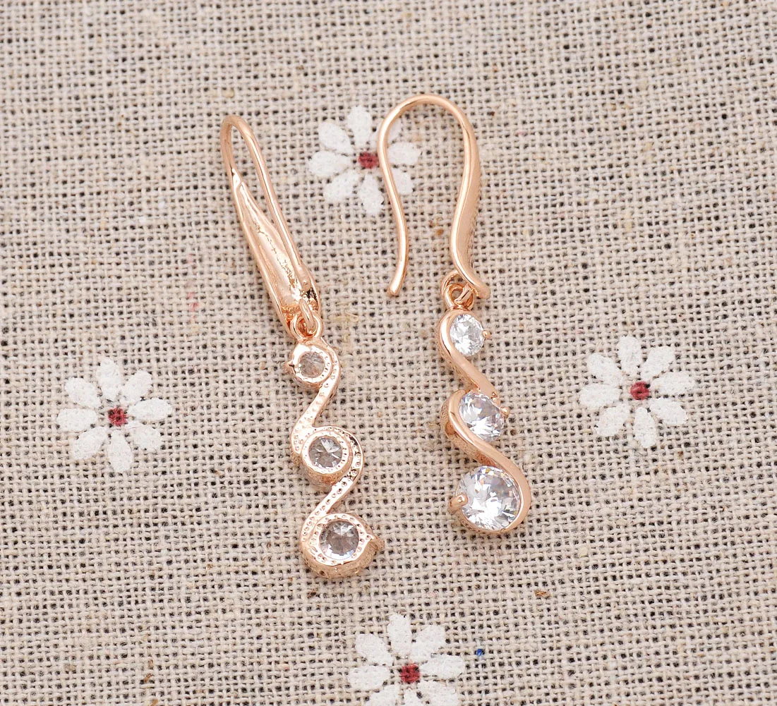 Прозрачные камни CZ кулон длинные серьги для женщин волны висячие Подвески