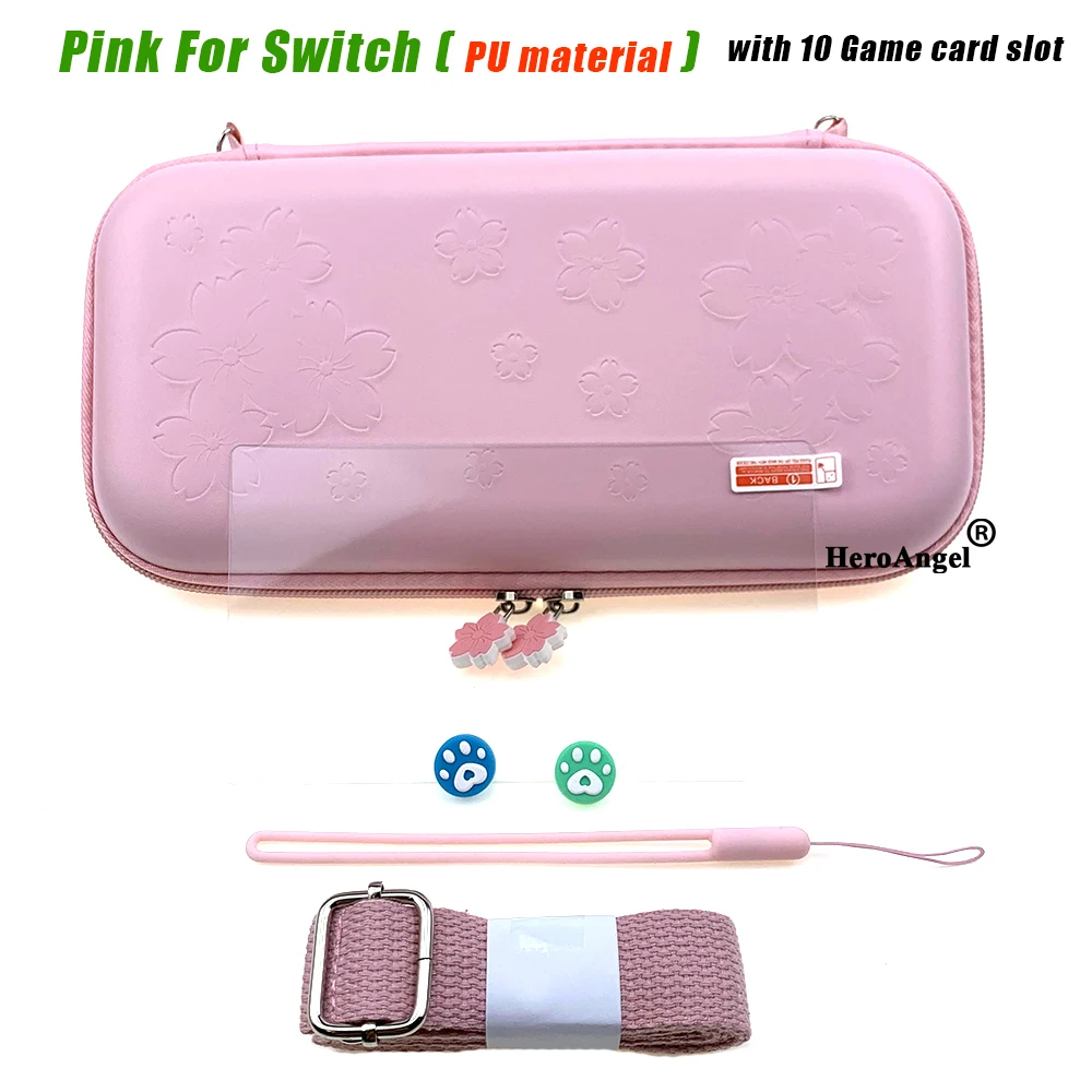 Сумка для хранения с милыми розовыми цветами вишни чехол Nintendo Switch портативная
