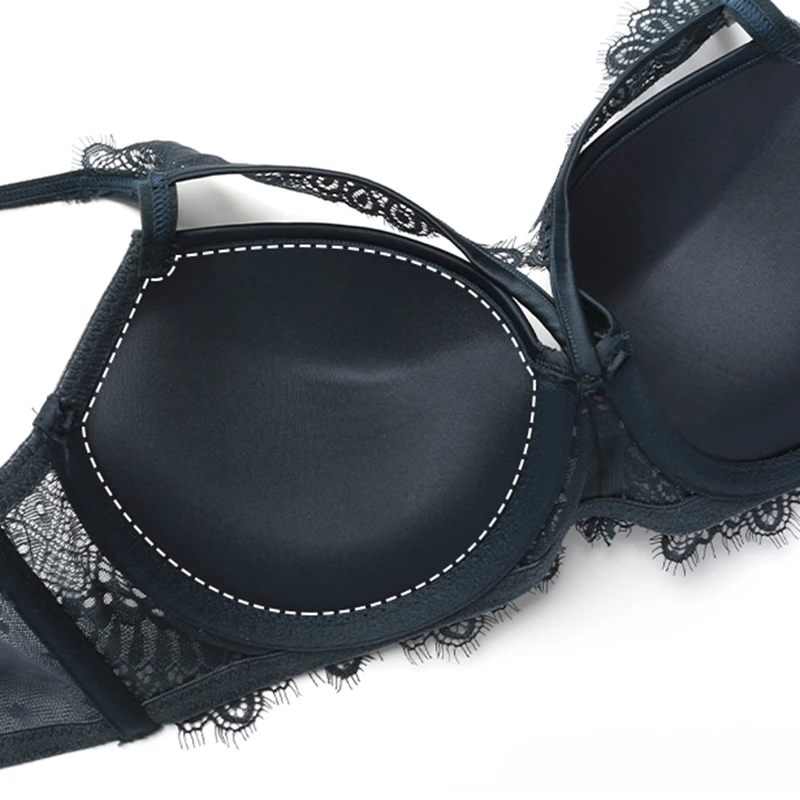 

Fashion Red Lace Sexy Bra And Panty Sets For Women Lingerie Plus Size D Cup Underwire Thick Cotton Push Up Female Underwear Set