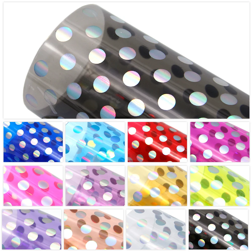 David accessories 20*33 см прозрачная в горошек искусственная кожа ткань для бантов DIY