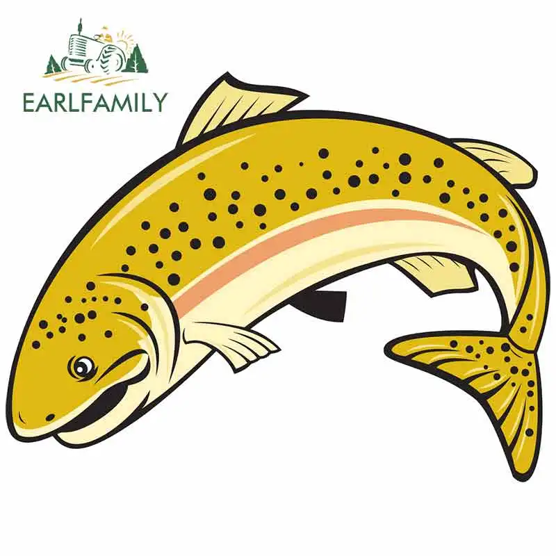 EARLFAMILY 13 см x 9 Для радужной форели прыжки отличные наклейки сделай сам на машину