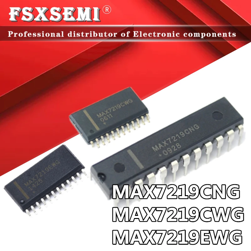 50 шт. MAX7219CNG DIP-24 MAX7219CWG MAX7219EWG MAX7219 SOP-24 светодиодный дисплей драйверы IC | Электронные