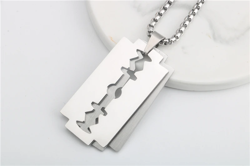 

Stainless Steel necklaces for men necklaces for women valentines day gift punk Hip hop Blade Pendant Necklace