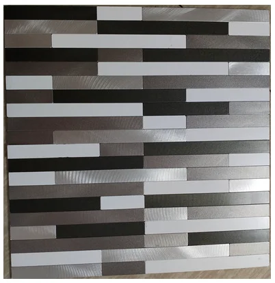 

11 шт. самоклеющиеся Seamiless кирпич Серебряный серый черный металл Нержавеющая сталь мозаика Ванная комната стены плитка SMJ070