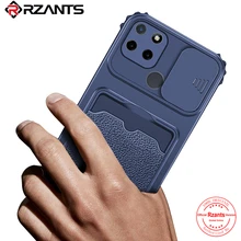 Rzants For OPPO Realme C21Y Case Slide Camera Lens Protection Square Card Slot Holder Wallet Slim Armor Thin Cover