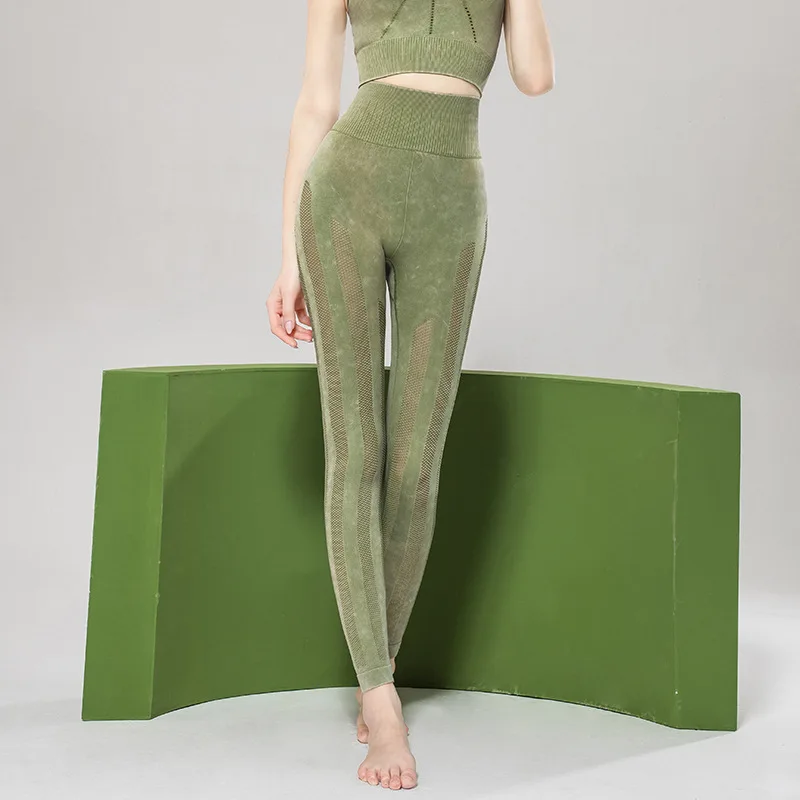 

Seamless Yoga Pants Women Stretching Breathable Elasticity Hips Sexy Mesh Sports Cropped Leggings Workout Fitness Pants Leggings