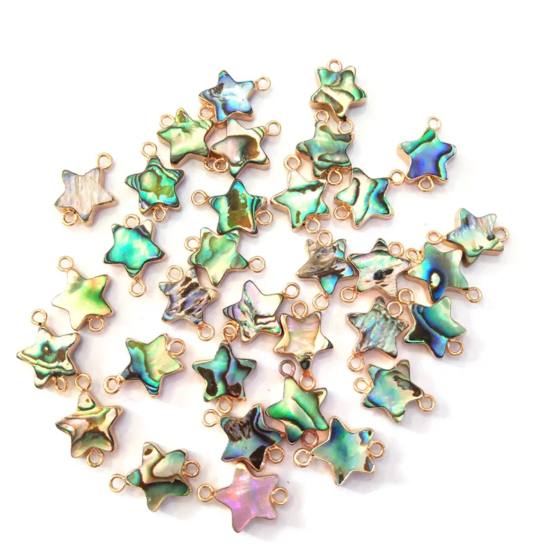 

Brand New Natural Freshwater Shell Pentagram Abalone Pendant Connector DIY Jewelry Making Necklace Bracelet Jewelry 3Pcs 13x18mm