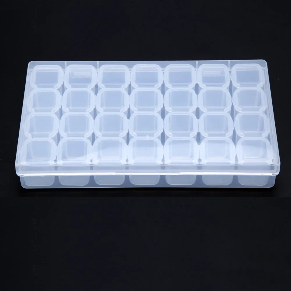 

28 Grids Diamond Embroidery Storage Box Bins Medicine Diamond Painting Accessory Boxes Case Cross Stitch Tools Organizer