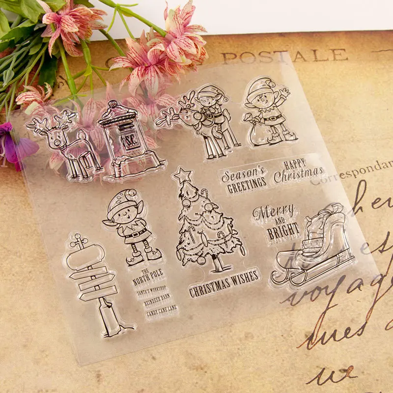 Силиконовый штамп прозрачный сделай сам прозрачные снежинки снеговик