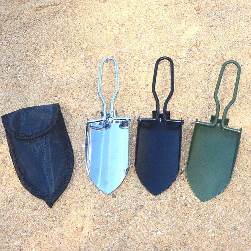 

Mini Stainless Steel Folding Shovel Garden Tools Folding Shovel With Pouch Camping Gardening Tool Cloth Package