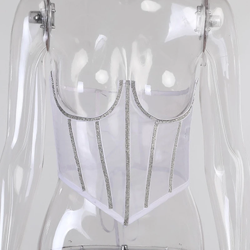 

Europe American Style Corset Top Women's Summer Slimming Waist Bright Diamond Bustiers Curve Shaper for Streetwear