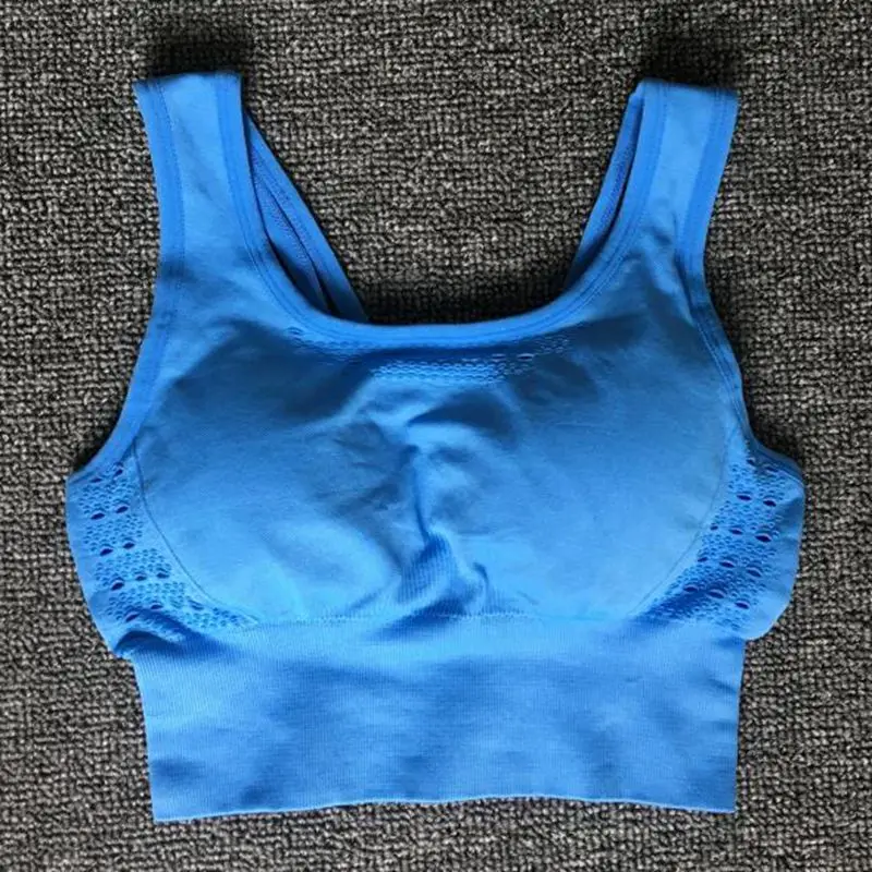 Blue bra bra B 16 видов стилей для женщин бесшовный спортивный топ Беговая одежда для йоги бюстгальтер со съемными подушечками спортивный бюстгальтер энергия фитнес топы Спортивная одежда - Цвет: Blue bra bra B
