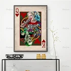 Плакат по мотивам Джокера Девушка, планшетофон и печать на холсте, настенное искусство, модульные картины, украшение для гостиной, плавающая рамка