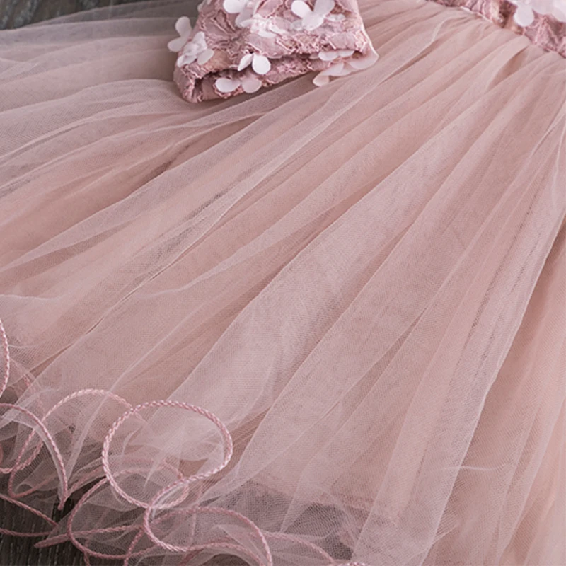 Милые детские платья с длинными рукавами для девочек Осеннее платье цветочной