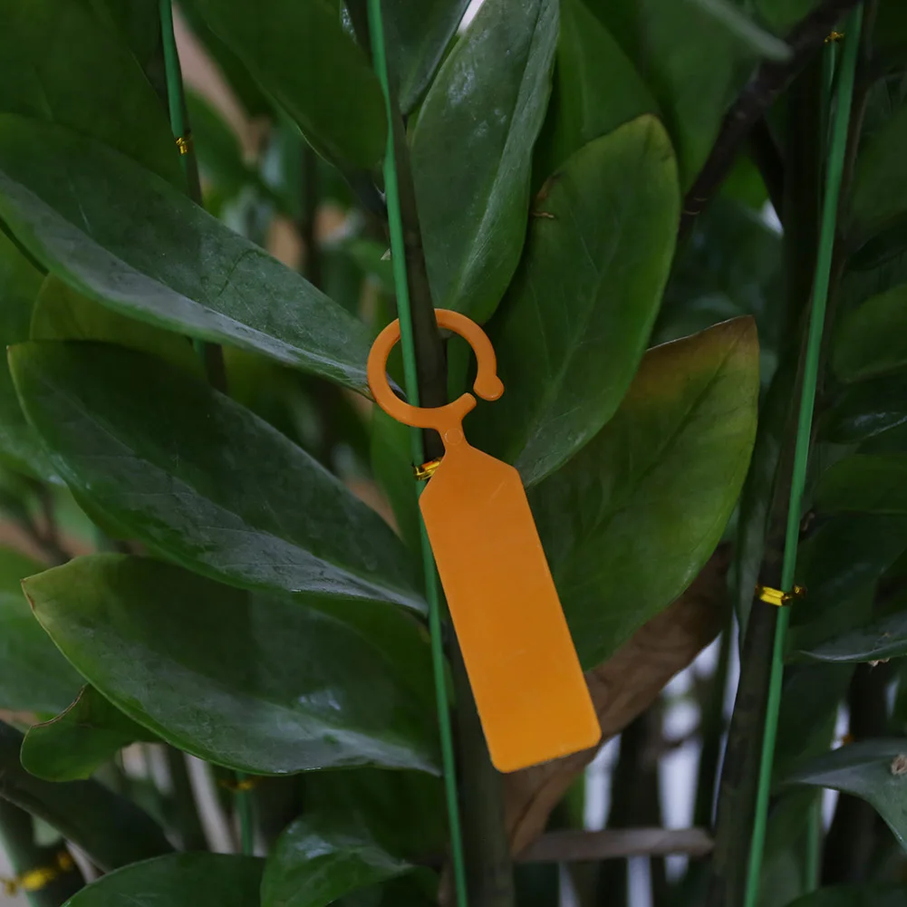 

50pcs Plastic Plant Hanging Tags Gardening Plant Flower Marker Label Durable Waterproof Ring Buckle Design
