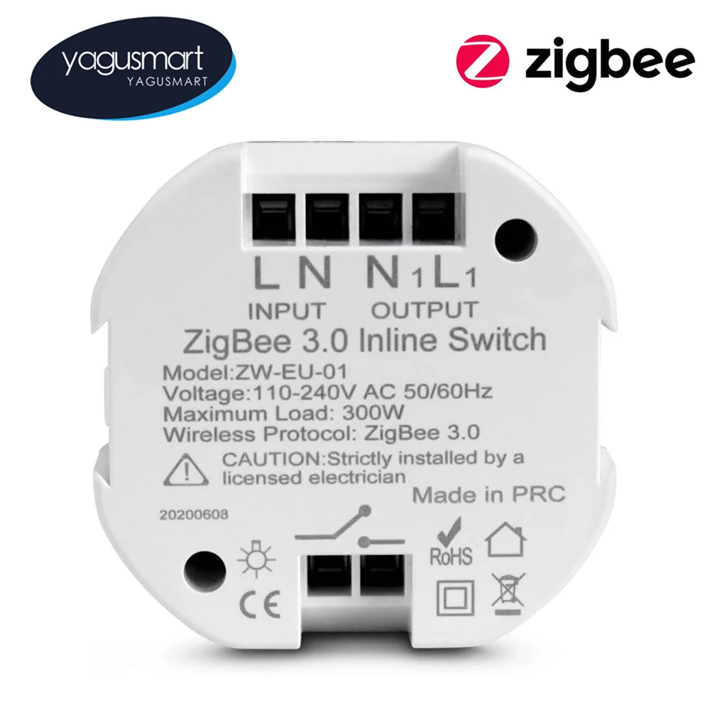 

Умный светильник ель Yagusmart ZigBee 3,0, модуль выключателя «сделай сам», дистанционное управление через приложение, совместим с Alexa Echo Google Home, 1 кан...