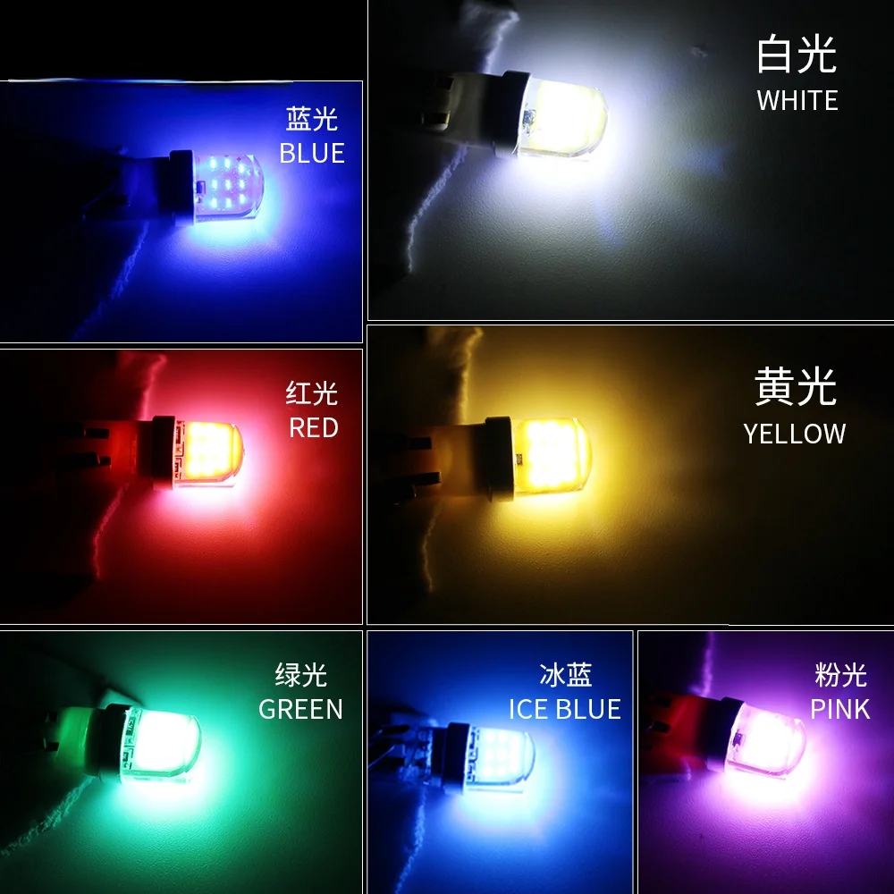 

1pcs W5W T10 194 168 W5W COB 8SMD Led Parking Bulb Auto Wedge Clearance Lamp CANBUS Silica Bright White License Light Bulbs