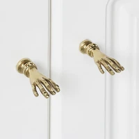 brass hand shape cabinet handle creative drawer handles wardrobe knobs japanese style furniture handles