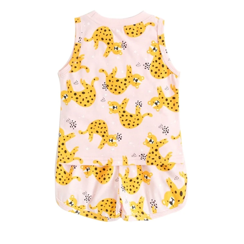 

Newborn Infant Cotton Tank Vest Set Sleeveless Casual Summer Shorts Printed Animal Type