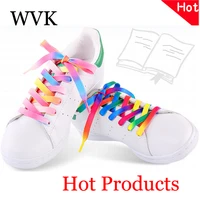 rainbow shoelaces fashion flat laces for sneaker casual canvas shoe laces shoes accessories colorful print gradient shoelace