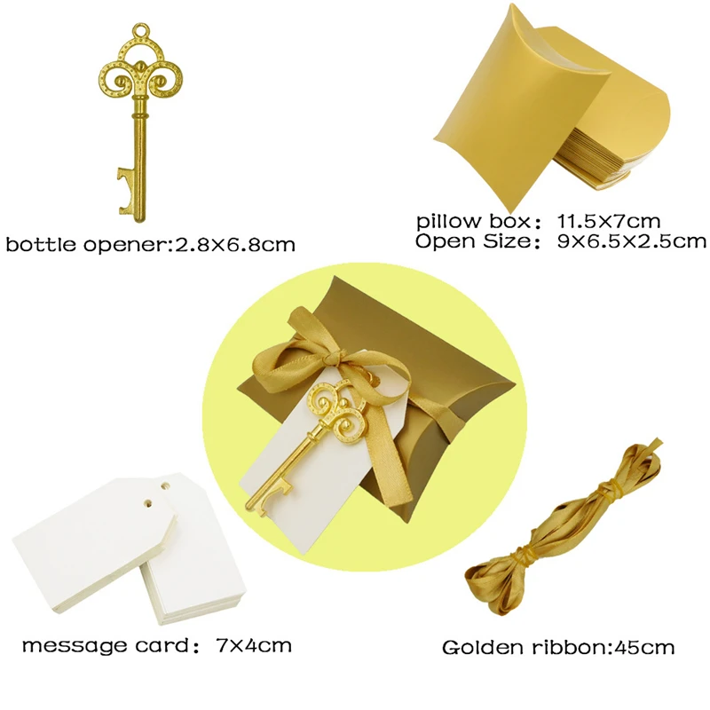50 шт./компл. открывалка для бутылок в форме ключа конфетная коробка свадебных