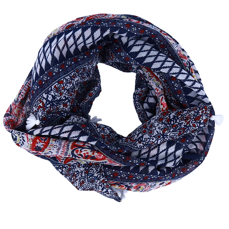 Этнические модные пляжные шарфы женские мягкие с принтом шали в западном стиле