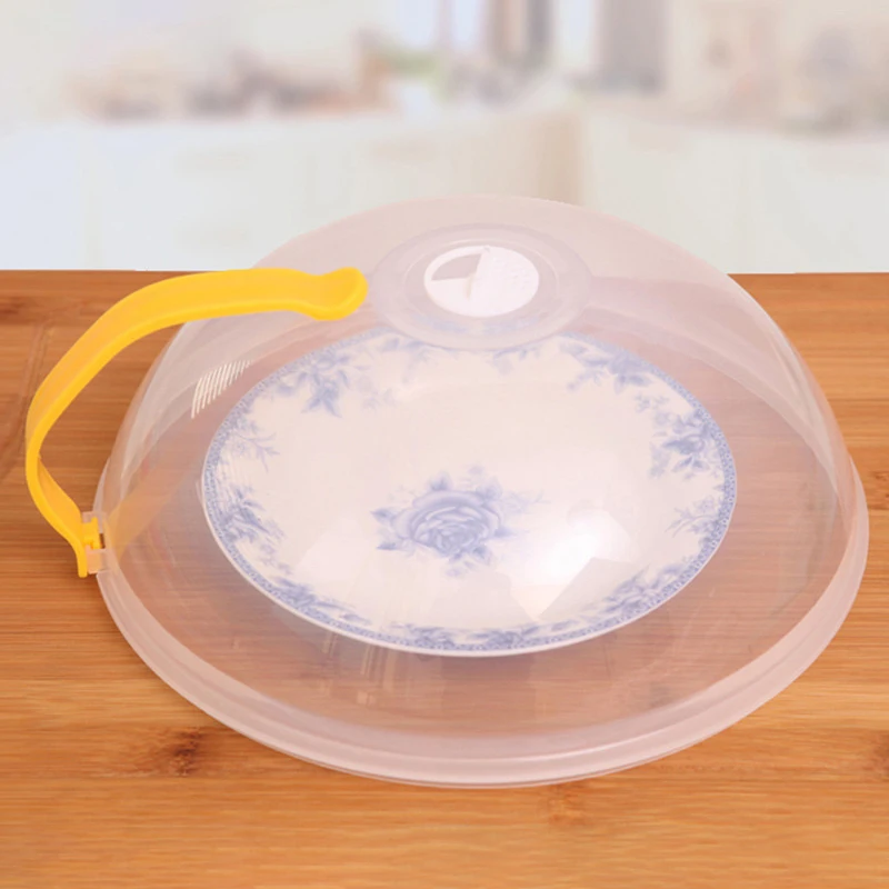 Microwave Oven Food Cover Heat Resistant Transparent Anti Sputtering Kitchen Cookware Parts Handle Reusable Airtight Food Covers